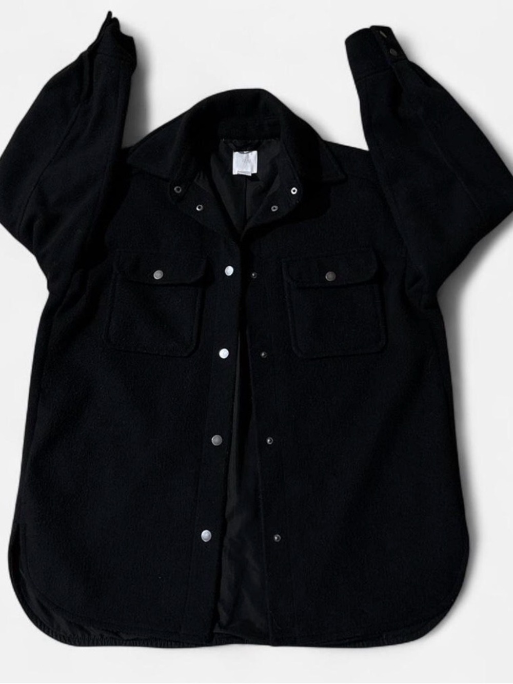 H&M Black Kids Button-Down Fleece Shirt